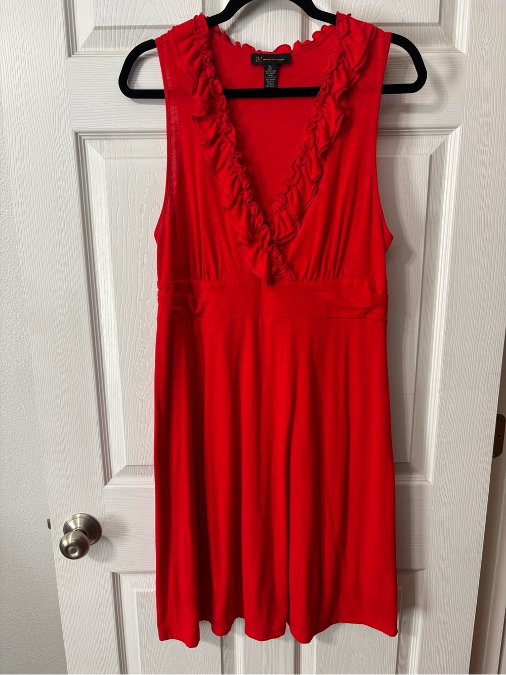 Red iNC International concepts Dress Size XL Sleeveless Ruffled V-Neck Summer